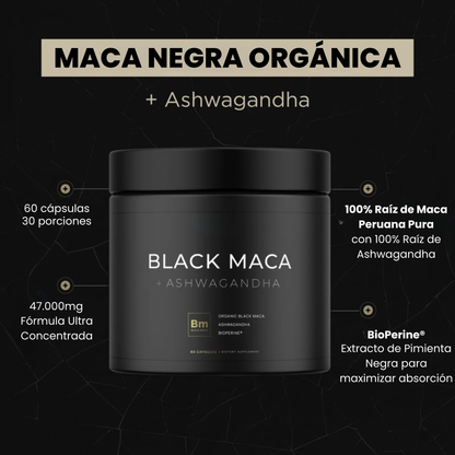 Maca Negra Peruana 40x + Ashwagandha KSM-66